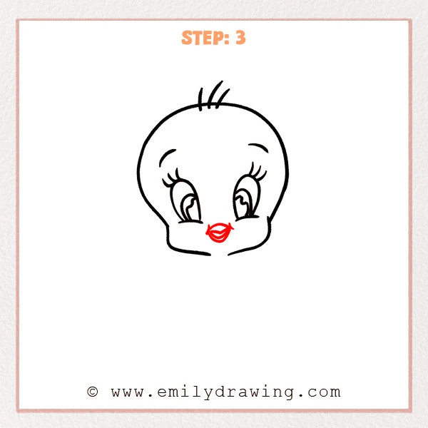 how to draw a tweety bird - Step 3